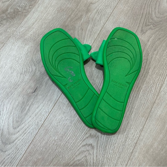 Kate Spade Bikini Slide Sandal green bow size 6 - Picture 2 of 4